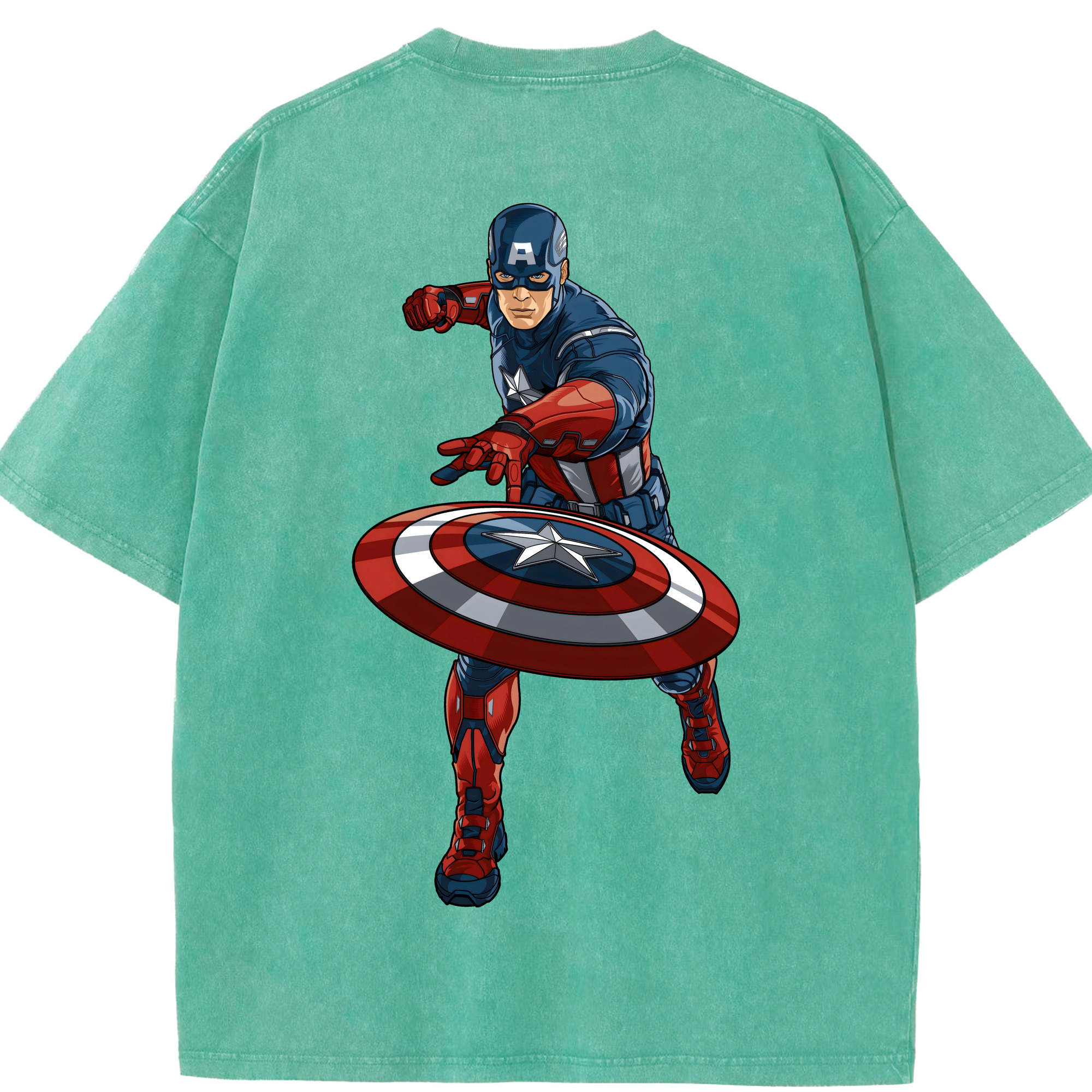 （画像用） アベンジャーズ The Avengers 綿100% ヴィンテージ風 半袖Tシャツ（背面プリント）
